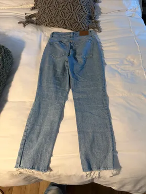 Madewell Light Blue Straight-Leg Distressed Jeans thumbnail 3