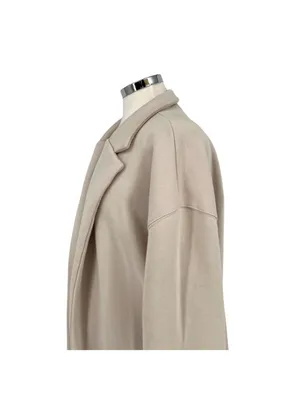 Blanknyc Keep Me Company Beige Open Front Long Minimalist Coat Size Size Small thumbnail 4