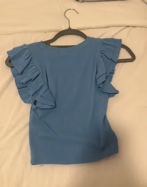 ZARA Ruffle Sleeve Top thumbnail 2