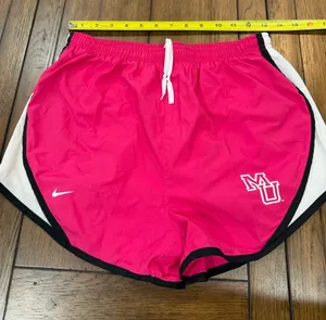 Mercer Nike Women's Hot Pink Running Shorts with White Trim thumbnail 1