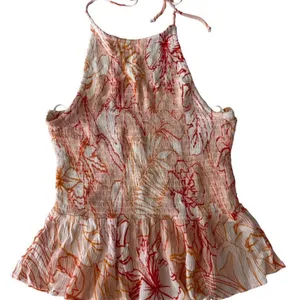 🌸 Patrons of Peace Floral Halter Peplum Top 🌿 (Size M) thumbnail 3