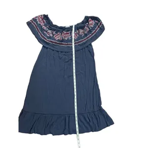 Knox Rose Women's Navy Blue Cross Stitched Floral Off The‎ Shoulder Dress sz XL thumbnail 5