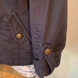 LOFT Dark Charcoal Gray Linen Cotton Lightweight Jacket Women’s XS Extra Small thumbnail 2