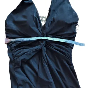 Cache Vintage Y2K Black Backless Formal Dress Rhinestone Halter Gown Prom Hoco thumbnail 9