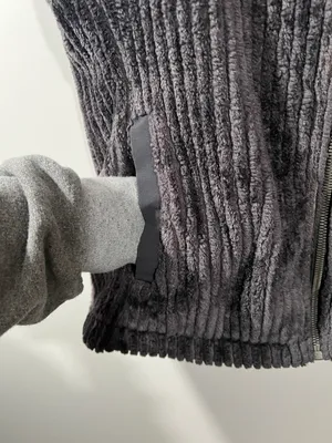 Fluffy Vest With Big Collar Size Medium Dark Gray thumbnail 3