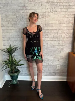Free People Sheer and Sequin Mini Dress thumbnail 5