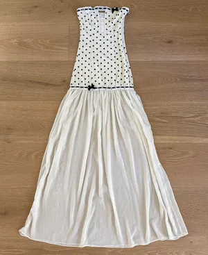 Outcast Giana Polka Dot Maxi Dress Size XXS in Cream Black thumbnail 1