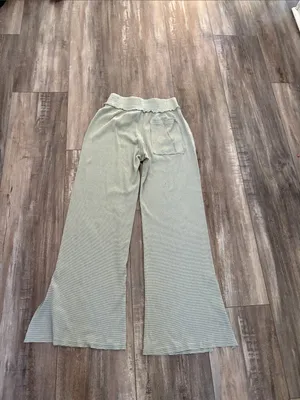 Free People Striped Slit Hem Lounge Sleep Pants XS thumbnail 4