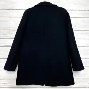 J.Crew Mercantile Black Wool Blend Zip Front Coat Women’s Size 6 thumbnail 3