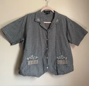 Y2K Whimsy Gingham Daisy Embroidered Shirt Nick & Sarah Size Large thumbnail 1