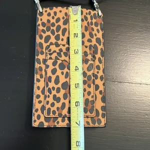 Kate Spade Leopard Spencer Slim Phone‎ Crossbody Bag Saffiano Leather Brown thumbnail 7