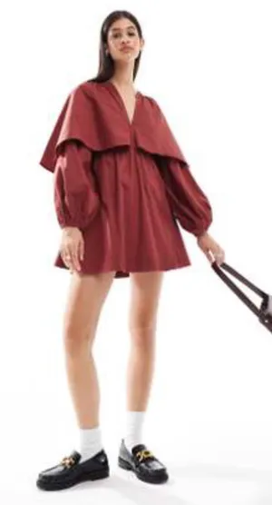 ASOS Red Cape Mini Dress thumbnail 1