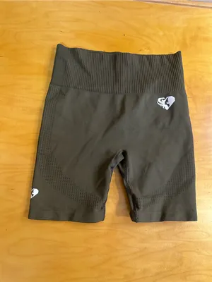 Women’s Best Power High Waist Cycling Shorts Small Dark Olive thumbnail 6