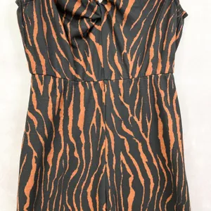 Charming Charlie Womens Jumpsuit Size Small Zebra Safari Mobwife‎ Wide Leg Retro thumbnail 4