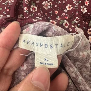 Aeropostale Dress Floral Womens Size XL Crisscross Back Long‎ Sleeve Midi Dress thumbnail 8