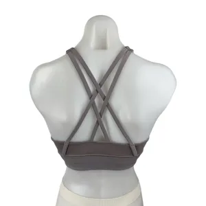 Lululemon Energy High-Neck Longline Gray Yoga Athletic Sports Bra Crop Top Sz 4 thumbnail 2