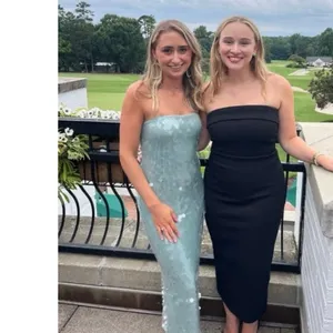 STAUD Seafoam Green Shimmering Sequined Strapless Casey Midi Gown size 2 thumbnail 9