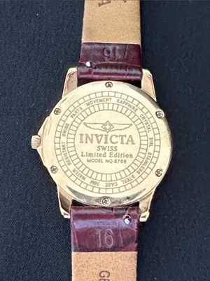 Invicta EUC genuine mother of pearl & rose goldtone watch. Genuine leather band thumbnail 5