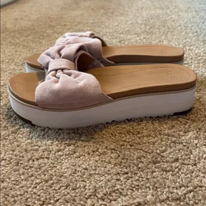 UGG JOAN SEASHELL PINK PLATFORM WEDGE SLIDE SLIPPER thumbnail 2