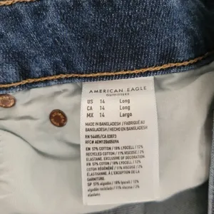 American Eagle Super High Rise Distressed Baggy Wide Leg Jeans Womens 14 Long thumbnail 10