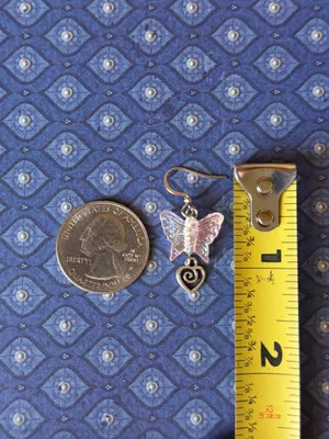 Handmade butterfly & heart swirl dangle earrings🦋🌀 thumbnail 4