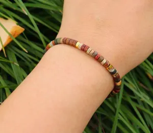 Unisex Healing Crystal Bracelet Handmade Beaded Rose Red Tiger’s Eye Stretch handmade thumbnail 8