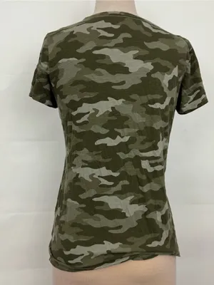 PINK - Victoria's Secret Camo Camouflage Olive Green Tee Tshirt medium thumbnail 3