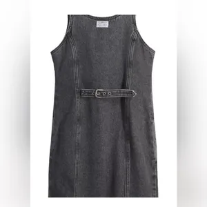 Levi’s black denim button front tank dress black/gray thumbnail 4