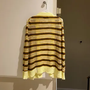 Urban outfitters stripped Knit Cardigan in Yellow and Brown, size Xs thumbnail 2
