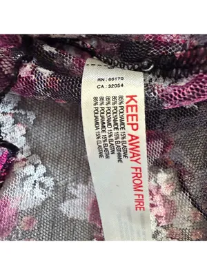 Free People Lady Lux Lace Feminine Layering Top Black & Pink Floral size small thumbnail 9