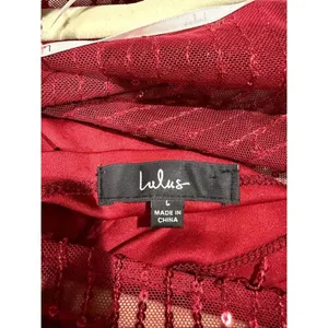 Lulu’s Sheer Fascination Sheer Mesh Sequin Fringe Maxi Dress in Burgundy Red Lar thumbnail 8