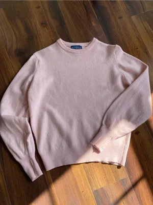 VTG Lands End 100% Lambswool Made in England Crewneck Sweater Jumper Pink S thumbnail 4