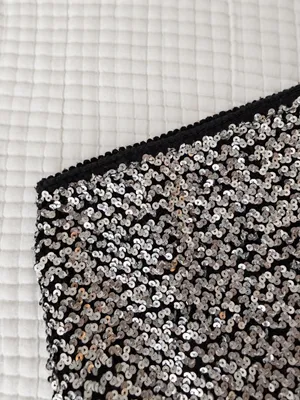 Anna-Kaci Sparkle & Shine Silver Sequin Mini Skirt Women’s Size M thumbnail 4