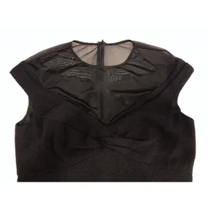 David Meister Dress Size 4 Black Sheer Top Short Sleeve Chic Classic USA thumbnail 5