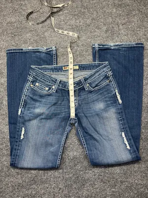BKE Women's Medium Blue Low-Rise Bootcut Jeans with Subtle Distress thumbnail 6