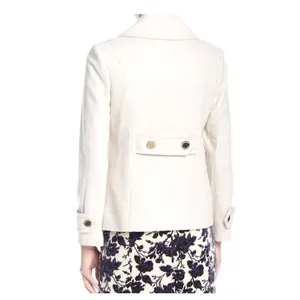 Tory Burch Bernadine Wool Blend Peacoat Button Jacket 48131588 SHELL/IVORY‎ 0 thumbnail 3