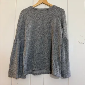 Zara Heather Gray Long Sleeve Top soft fuzzy fabric size M thumbnail 2