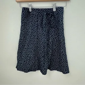 Brandy Melville Navy Floral Wrap Skirt thumbnail 5