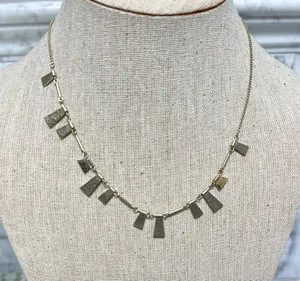 Kendra Scott Lynne Adjustable Chain Choker Hammered Geometric Necklace Gold thumbnail 1