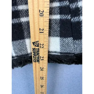 Woolrich Womens Small Black White Plaid Faux Fur Lined Full Zip Fleece Vest thumbnail 3