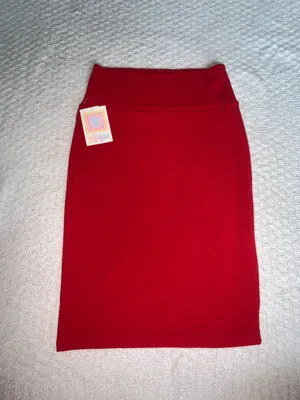 LuLaRoe Cassie Red Pencil Skirt Size Small NWT thumbnail 1