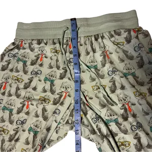 Disney Chip n Dale Mint Pajama Pants Nerd Glasses Tie Sleep Lounge Joggers L thumbnail 6