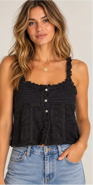 ZARA Cropped Button Camisole thumbnail 1