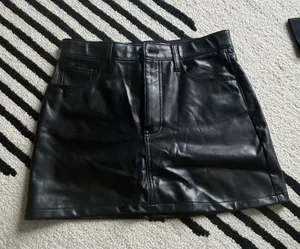 Abercrombie & Fitch Black Faux Leather Mini Skirt thumbnail 1
