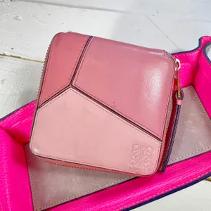 Pink Leather Puzzle Wallet thumbnail 2