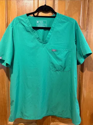 Figs women Catarina Kelly green scrub top size XlArge . thumbnail 1