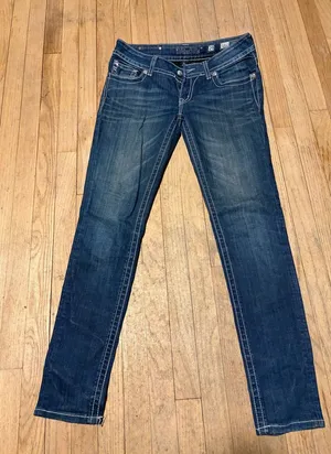 Miss Me Skinny Straight Leg Blue Denim Jeans. Bling Jeans thumbnail 1