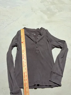 Aerie Long Sleeve Ribbed Henley Top large thumbnail 3