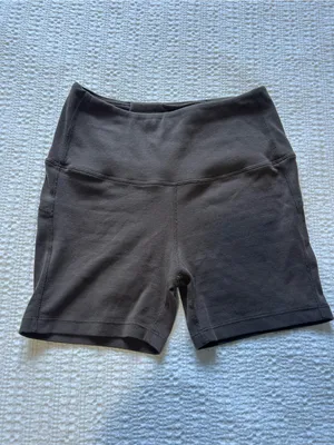 Layere Organic Cotton Espresso Brown 4” shorts high rise thumbnail 3