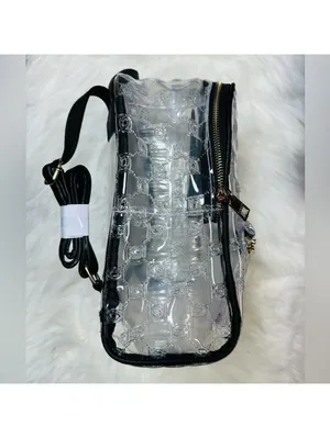 bebe Clear Logo Backpack Black Trim Mini Backpack NWT thumbnail 4